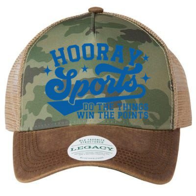Hooray Sports Do The Things Win The Points Funny Blue Sports Legacy Tie Dye Trucker Hat