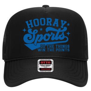 Hooray Sports Do The Things Win The Points Funny Blue Sports High Crown Mesh Back Trucker Hat