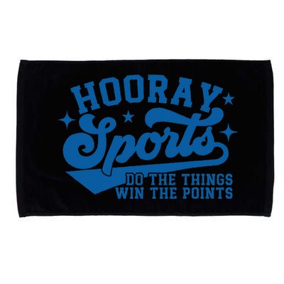 Hooray Sports Do The Things Win The Points Funny Blue Sports Microfiber Hand Towel