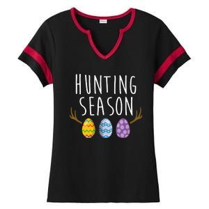 Hunting Season Deer Easter Eggs Ladies Halftime Notch Neck Tee