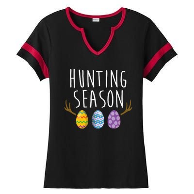 Hunting Season Deer Easter Eggs Ladies Halftime Notch Neck Tee