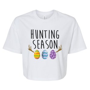 Hunting Season Deer Easter Eggs Bella+Canvas Jersey Crop Tee