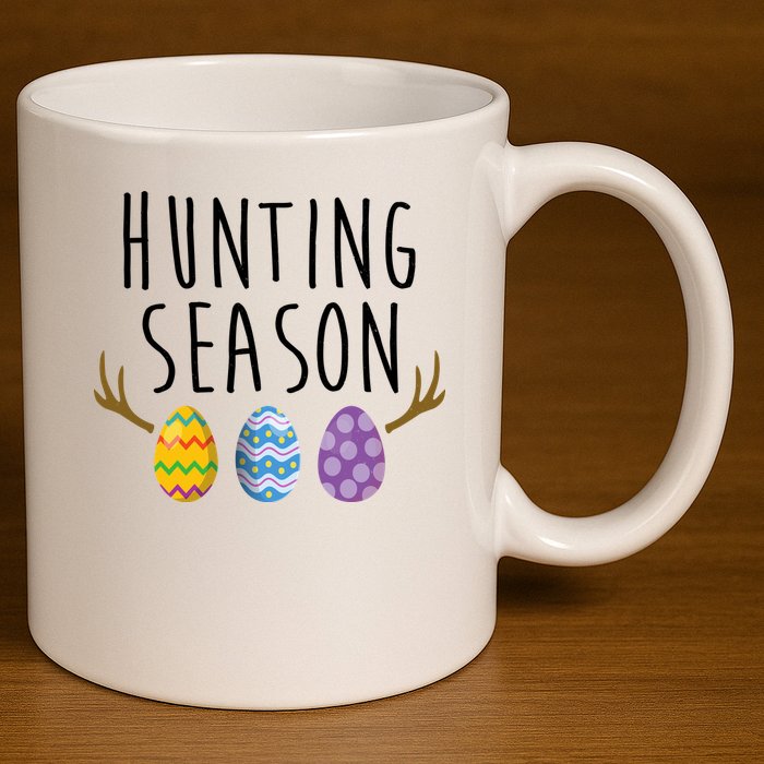 Hunting Season Deer Easter Eggs 11oz C Handle Ceramic Mug