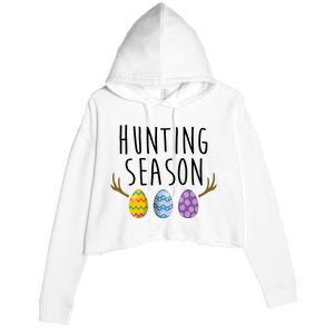 Hunting Season Deer Easter Eggs Crop Fleece Hoodie