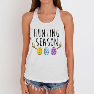 Hunting Season Deer Easter Eggs Women's Knotted Racerback Tank