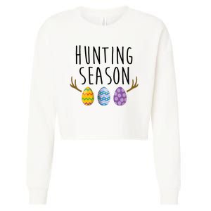 Hunting Season Deer Easter Eggs Cropped Pullover Crew