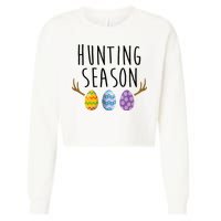 Hunting Season Deer Easter Eggs Cropped Pullover Crew