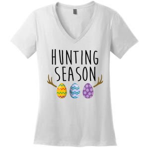 Hunting Season Deer Easter Eggs Women's V-Neck T-Shirt