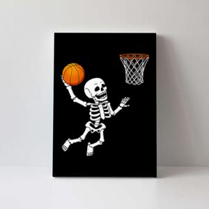 Halloween Skeleton Dunking Basketball Canvas