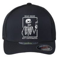 Halloween Skeleton Dead Inside Caffeinated Costume Flexfit Unipanel Trucker Cap