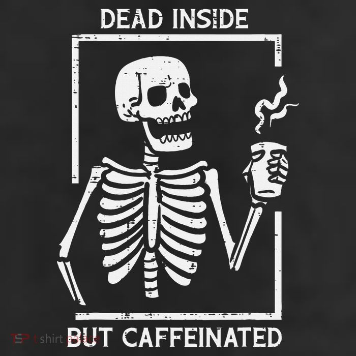 Halloween Skeleton Dead Inside Caffeinated Costume 11oz C Handle Ceramic Mug