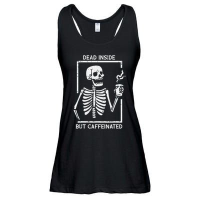 Halloween Skeleton Dead Inside Caffeinated Costume Ladies Essential Flowy Tank