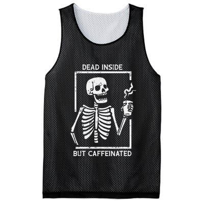 Halloween Skeleton Dead Inside Caffeinated Costume Mesh Reversible Basketball Jersey Tank