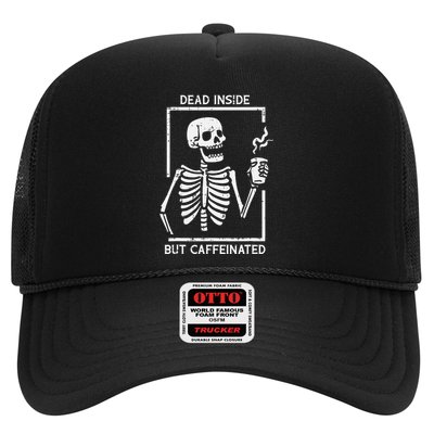 Halloween Skeleton Dead Inside Caffeinated Costume Trucker Hat