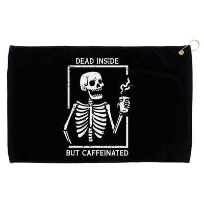 Halloween Skeleton Dead Inside Caffeinated Costume Grommeted Golf Towel