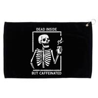 Halloween Skeleton Dead Inside Caffeinated Costume Grommeted Golf Towel