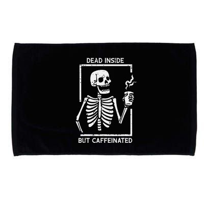Halloween Skeleton Dead Inside Caffeinated Costume Microfiber Hand Towel