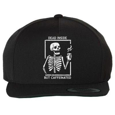 Halloween Skeleton Dead Inside Caffeinated Costume Wool Snapback Cap