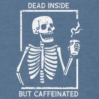 Halloween Skeleton Dead Inside Caffeinated Costume Garment-Dyed Sweatshirt