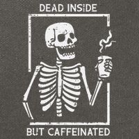 Halloween Skeleton Dead Inside Caffeinated Costume Cotton Canvas Backpack