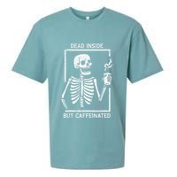 Halloween Skeleton Dead Inside Caffeinated Costume Sueded Cloud Jersey T-Shirt