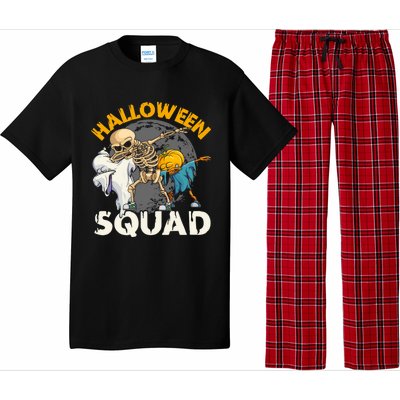 Halloween Squad Dabbing Skeleton Zombie Scary Pumpkin Cool Gift Pajama Set