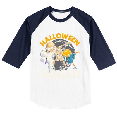 Halloween Squad Dabbing Skeleton Zombie Scary Pumpkin Cool Gift Baseball Sleeve Shirt