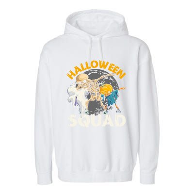 Halloween Squad Dabbing Skeleton Zombie Scary Pumpkin Cool Gift Garment-Dyed Fleece Hoodie