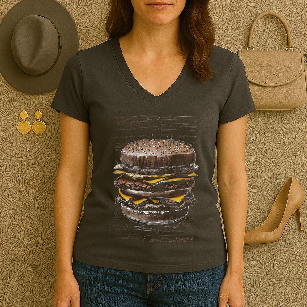 Homburger Sketch Davinci Women's V-Neck T-Shirt