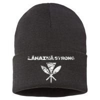 Hawaii Strong Distressed Look Strong Resilient Lahaina Sustainable Knit Beanie