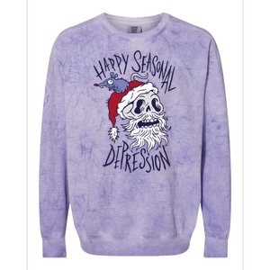 Happy Seasonal Depression Santa Colorblast Crewneck Sweatshirt