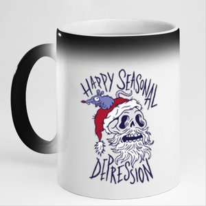 Happy Seasonal Depression Santa 11oz Black Color Changing Mug