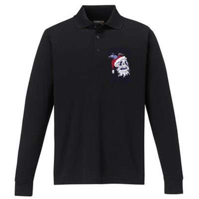 Happy Seasonal Depression Santa Performance Long Sleeve Polo