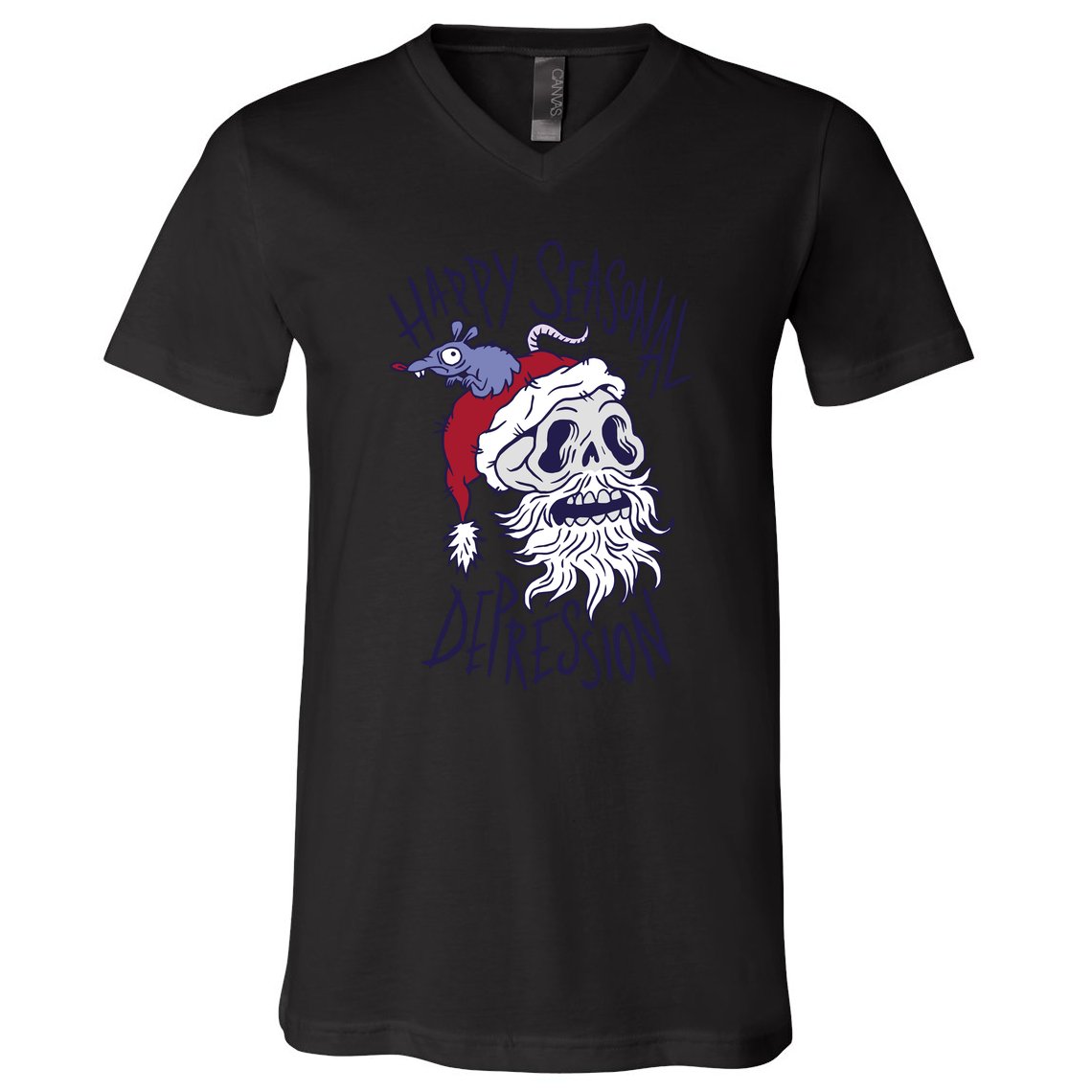 Happy Seasonal Depression Santa V-Neck T-Shirt