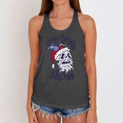 Happy Seasonal Depression Santa Women's Knotted Racerback Tank