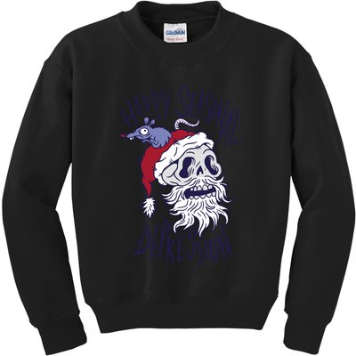 Happy Seasonal Depression Santa Kids Sweatshirt