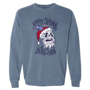 Happy Seasonal Depression Santa Garment-Dyed Sweatshirt