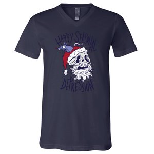 Happy Seasonal Depression Santa V-Neck T-Shirt