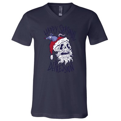 Happy Seasonal Depression Santa V-Neck T-Shirt