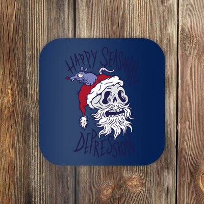 Happy Seasonal Depression Santa Coaster