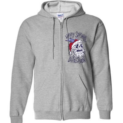 Happy Seasonal Depression Santa Full Zip Hoodie