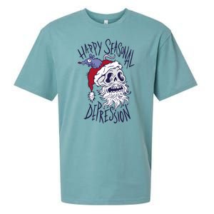 Happy Seasonal Depression Santa Sueded Cloud Jersey T-Shirt