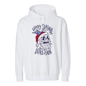 Happy Seasonal Depression Santa Garment-Dyed Fleece Hoodie