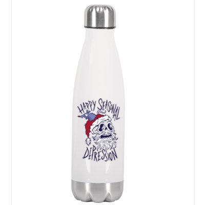 Happy Seasonal Depression Santa Stainless Steel Insulated Water Bottle