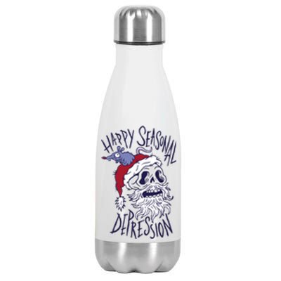 Happy Seasonal Depression Santa Stainless Steel Insulated Water Bottle