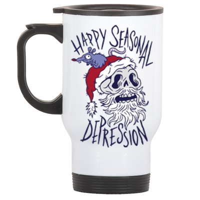 Happy Seasonal Depression Santa Stainless Steel Travel Mug