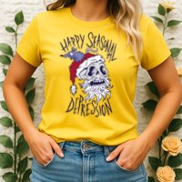 Happy Seasonal Depression Santa Womens T-Shirt