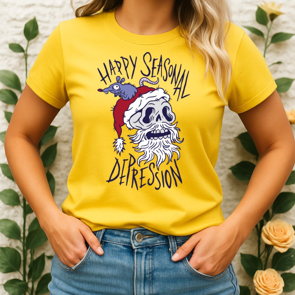Happy Seasonal Depression Santa Womens T-Shirt