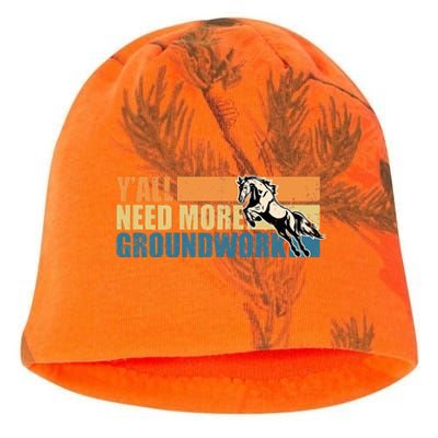 Horse Show Equestrian Horse Lover YAll Need More Groundwork Kati - Camo Knit Beanie