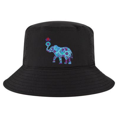 Henna Styled Elephant Lotus Flower Save The Elephants Cool Comfort Performance Bucket Hat